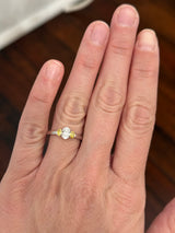 White gold 0.76ct yellow and white oval lab diamond ring