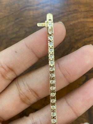 6.25 CT Lab 7 Inches Yellow Tennis Bracelet