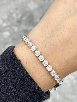 7.52 CT Lab 6.5 inches Bezel Tennis Bracelet