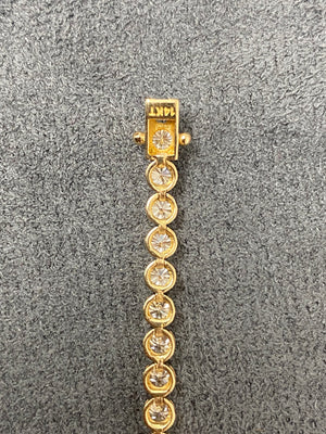 4.82 CT 6.5 inches Yellow Gold Tennis Bracelet Bezel