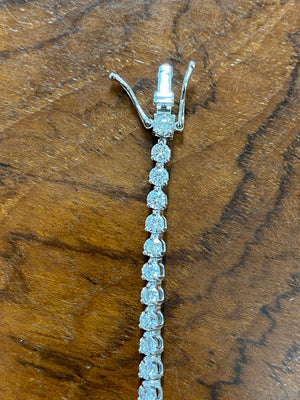 4.13 CT Lab 6.5 inches 3 Prongs Tennis Bracelet