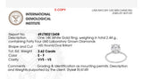 IGI certified oval lab diamond ring. Center stone is 2.31cts