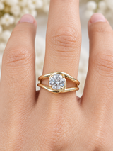 Custom Made 1cttw Round Lab Diamond Tess Knot Ring