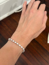 White gold 8.03ct pear shaped lab diamond bracelet