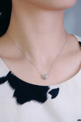 18K White Gold Real Natural Yellow Diamond Pendant Necklace for Women