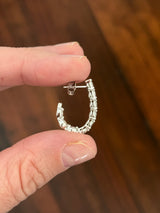 White gold 3.16ct lab diamond open back hoop earrings
