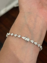 White gold 8.03ct pear shaped lab diamond bracelet