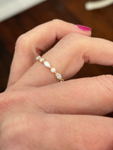 Yellow gold 1.53ct marquise and round lab diamond band