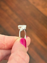 White gold IGI certified 3ct oval lab diamond ring