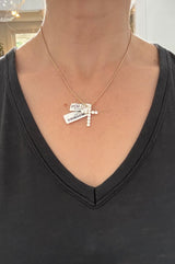 IGI certified yellow gold 1.92ct lab diamond cross pendant