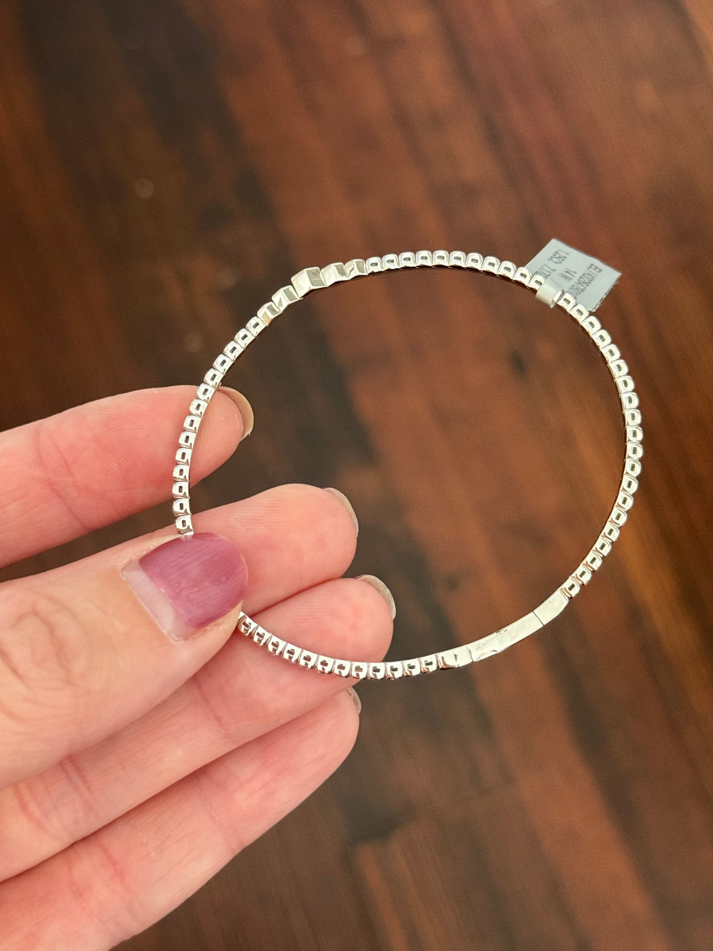 Hexagon flex bracelets with round lab diamonds available