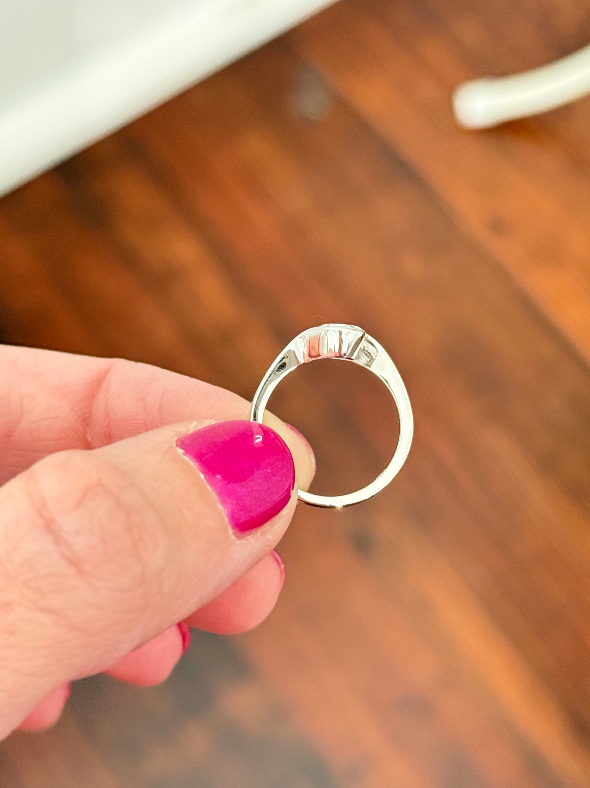 White gold IGI certified 1ct oval lab diamond ring