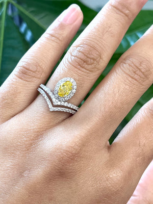 *Premade* 1.65 cttw Fancy Yellow Oval with Lab diamonds Halo Engagement Ring