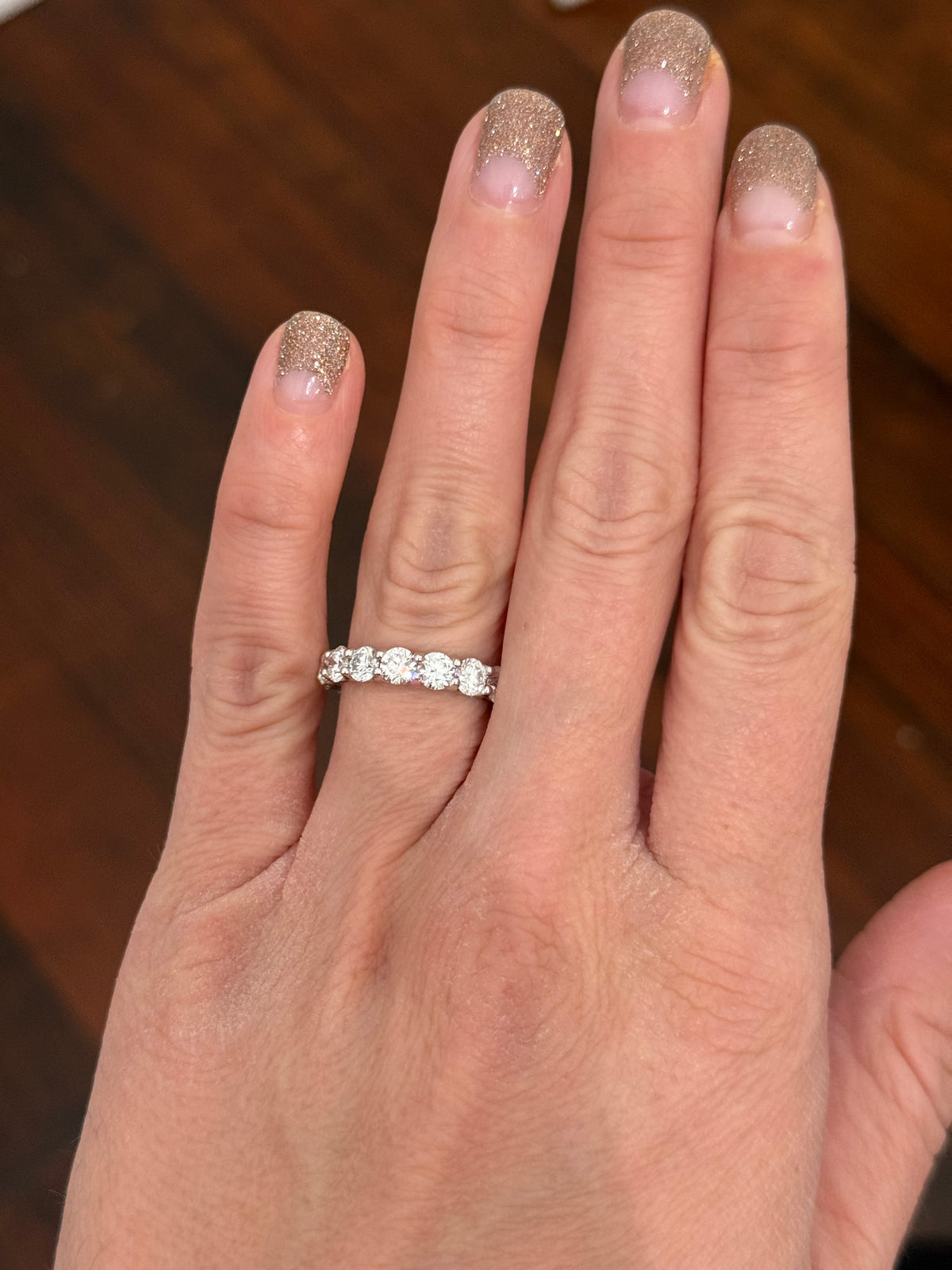 IGI certified white gold 4.13ct lab diamond eternity band