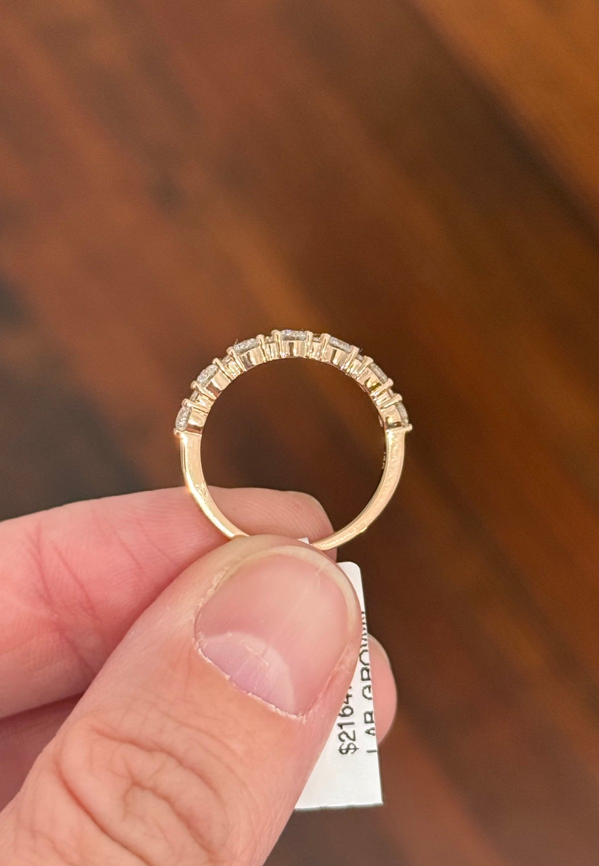 Rose gold lab diamond band
