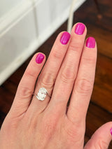 White gold IGI certified 3ct oval lab diamond ring