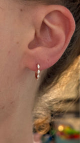 Rose gold 0.25ct marquise lab diamond oval hoop earrings