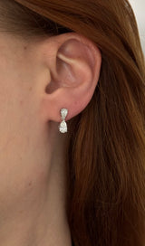 White gold 1.61ct pear shape lab diamond earrings