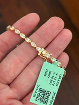 Yellow gold bezel set 4.05ct marquise natural diamond bracelet