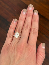 IGI certified yellow gold oval and round lab diamond ring. Center stone is 3.82cts