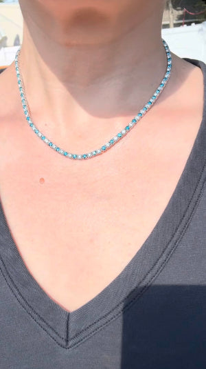 16.67 ct Blue and White Lab Diamonds Tennis Necklace