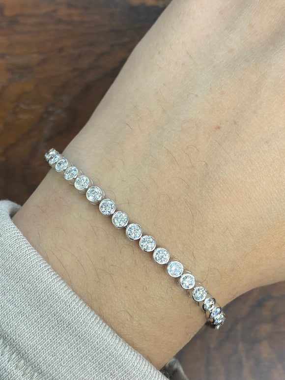 3.88 CT Lab 6.5 inches Bezel Tennis Bracelet