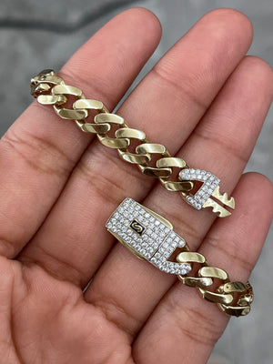 0.73 cttw 7.5 inches 14k Gold Cuban Link Bracelet