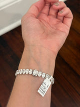 White gold 31.4ct oval lab diamond bracelet