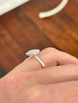 White gold east west set IGI certified 3ct emerald cut lab diamond ring