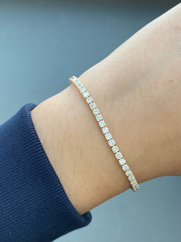 4.11 CT Lab 7 Inches Yellow Tennis Bracelet