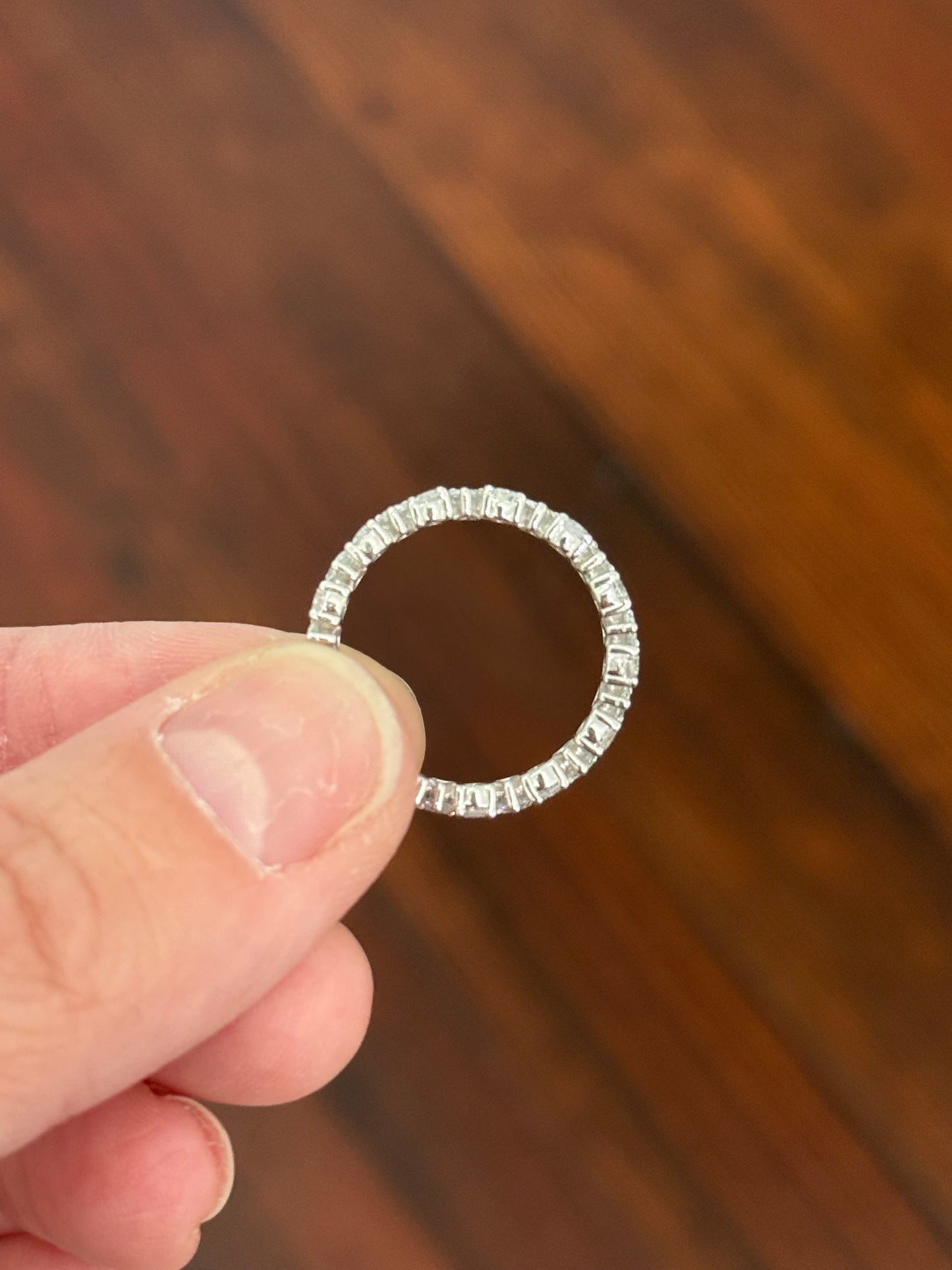 White gold 2.23ct pear shape lab diamond eternity band