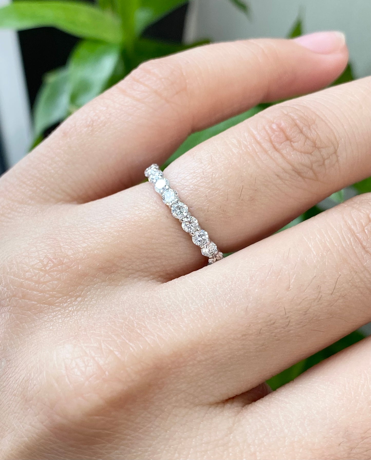 0.60 cttw Lab diamonds half way wedding band