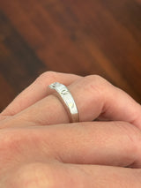 White gold 1.2ct emerald cut lab diamond band. Emerald cut measures approximately 6.5x4mm