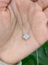 0.50 cttw Round Lab Diamond White or Yellow Clover Pendant