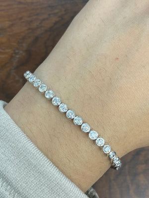 3.88 CT Lab 6.5 inches Bezel Tennis Bracelet