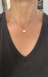 Rose gold natural diamond lock and key pendant