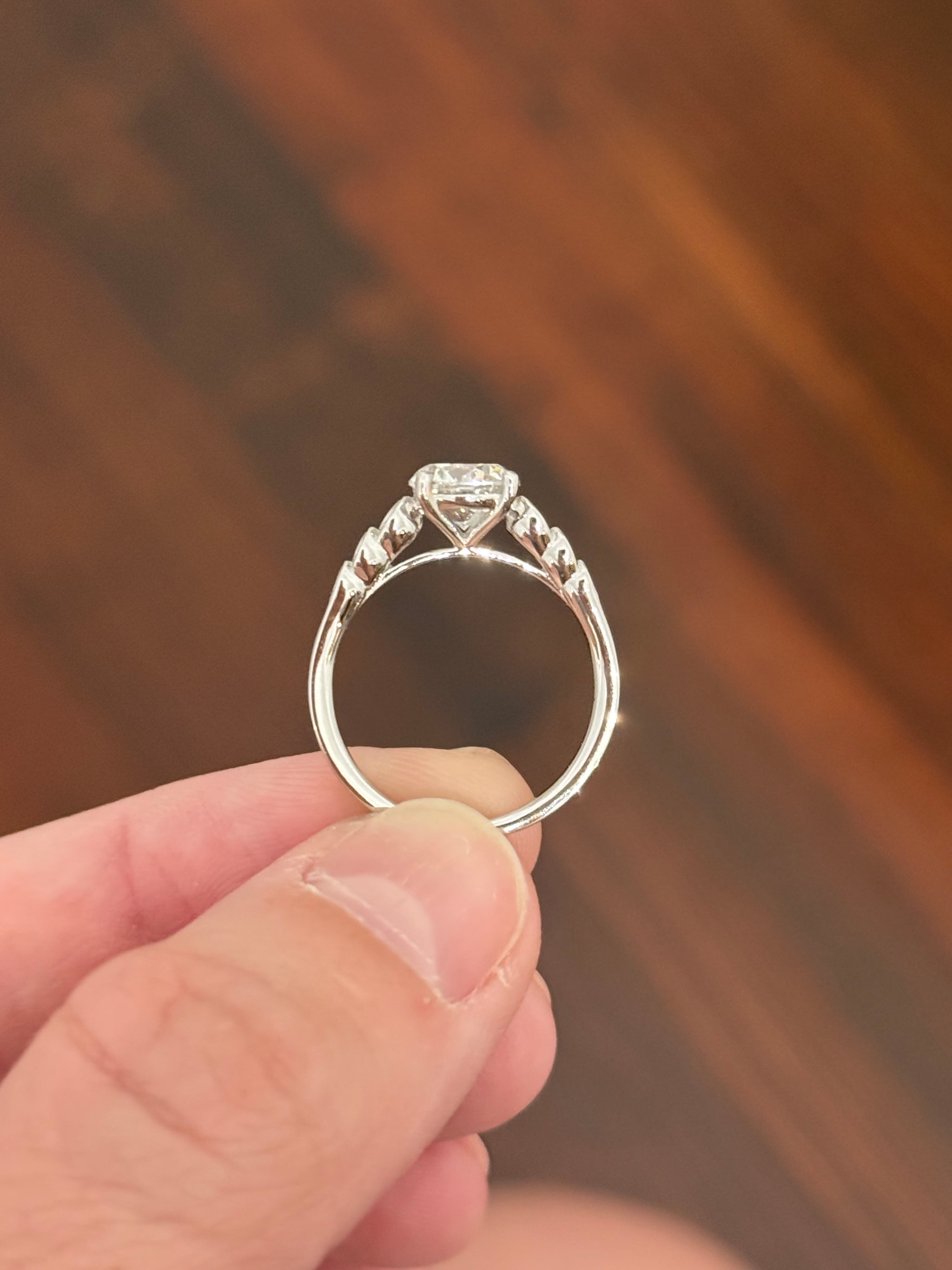 White gold lab diamond ring