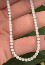 16.5” 4 prong white gold 10ct lab diamond tennis necklace