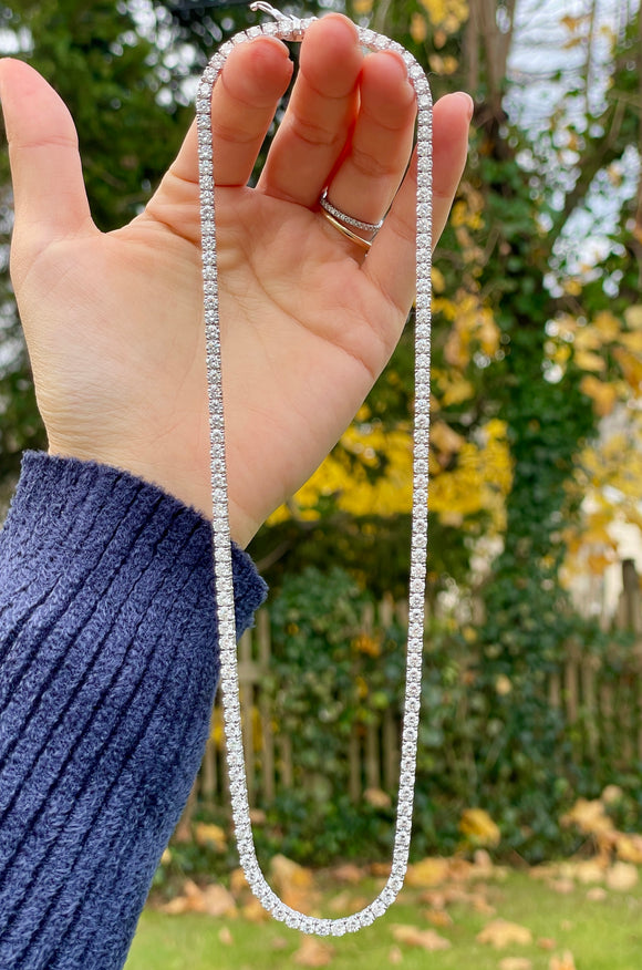 14K Lab 18.52ct FG VS/Si 16.25inches Tennis Necklace