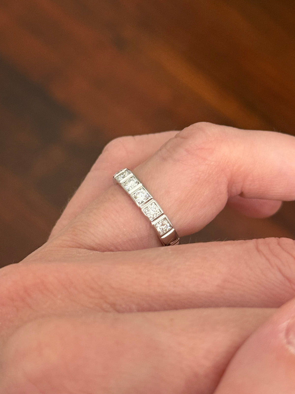 White gold lab diamond band