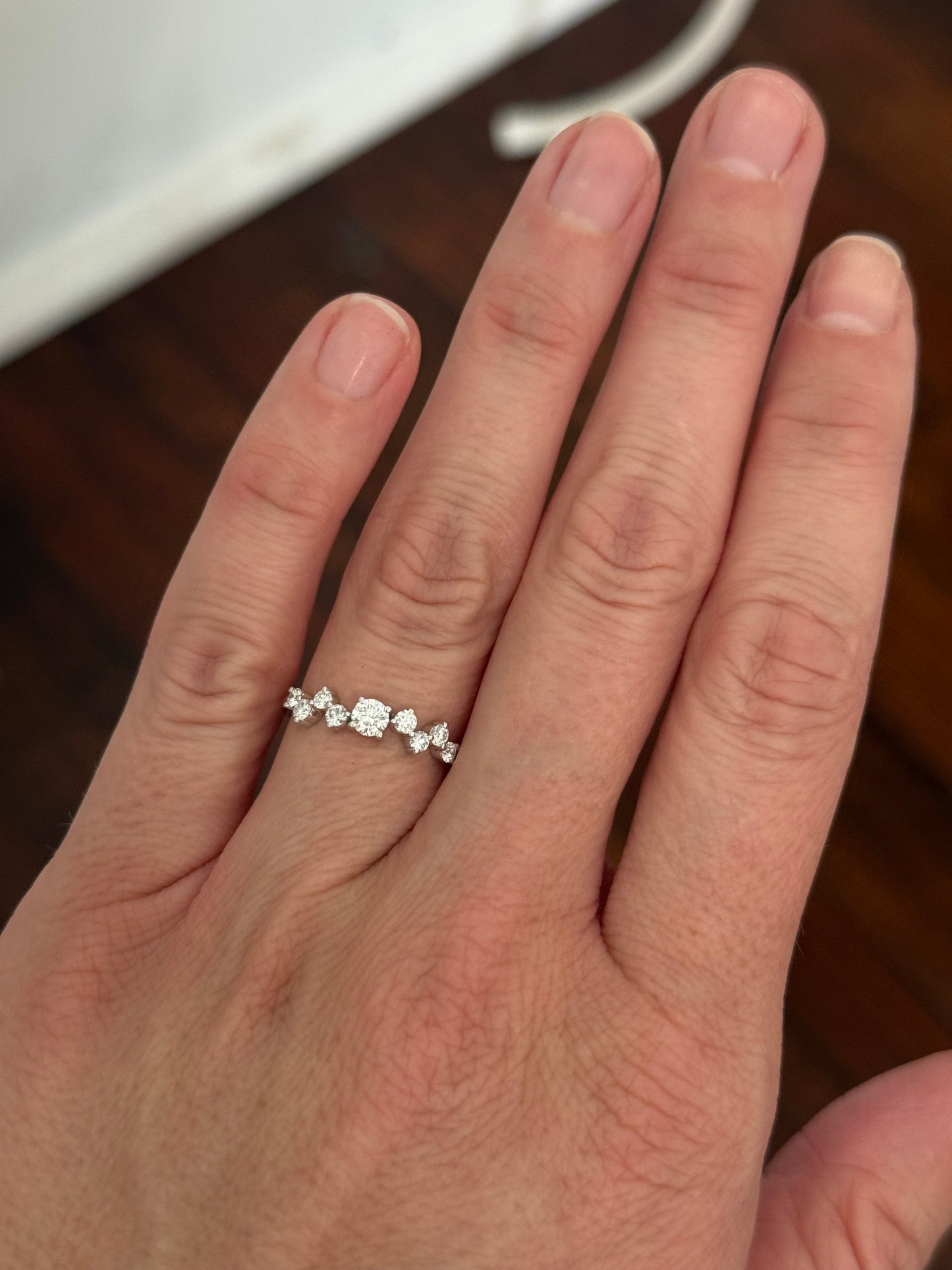 White gold lab diamond ring