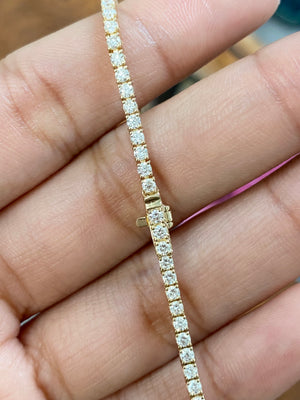 2.22 CT Lab 7 Inches Yellow Tennis Bracelet