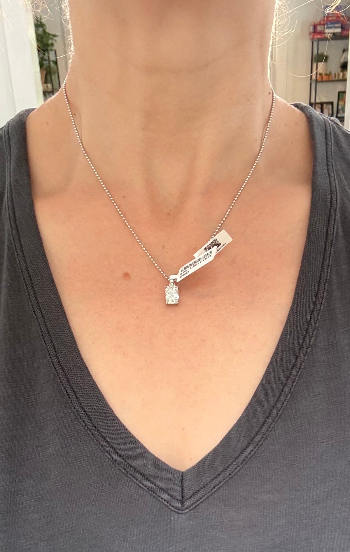 IGI certified cushion and round lab diamond pendant