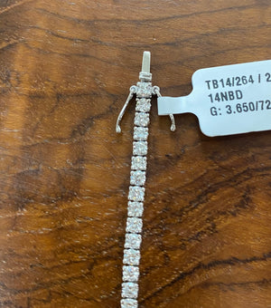 3.65 CT Lab 7.25 inches Tennis Bracelet