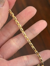 Yellow gold bezel set 5.35ct oval, marquise, pear shape and emerald cut natural diamond bracelet