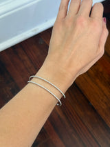 White gold 1.42ct natural diamond wrap around flex bracelet