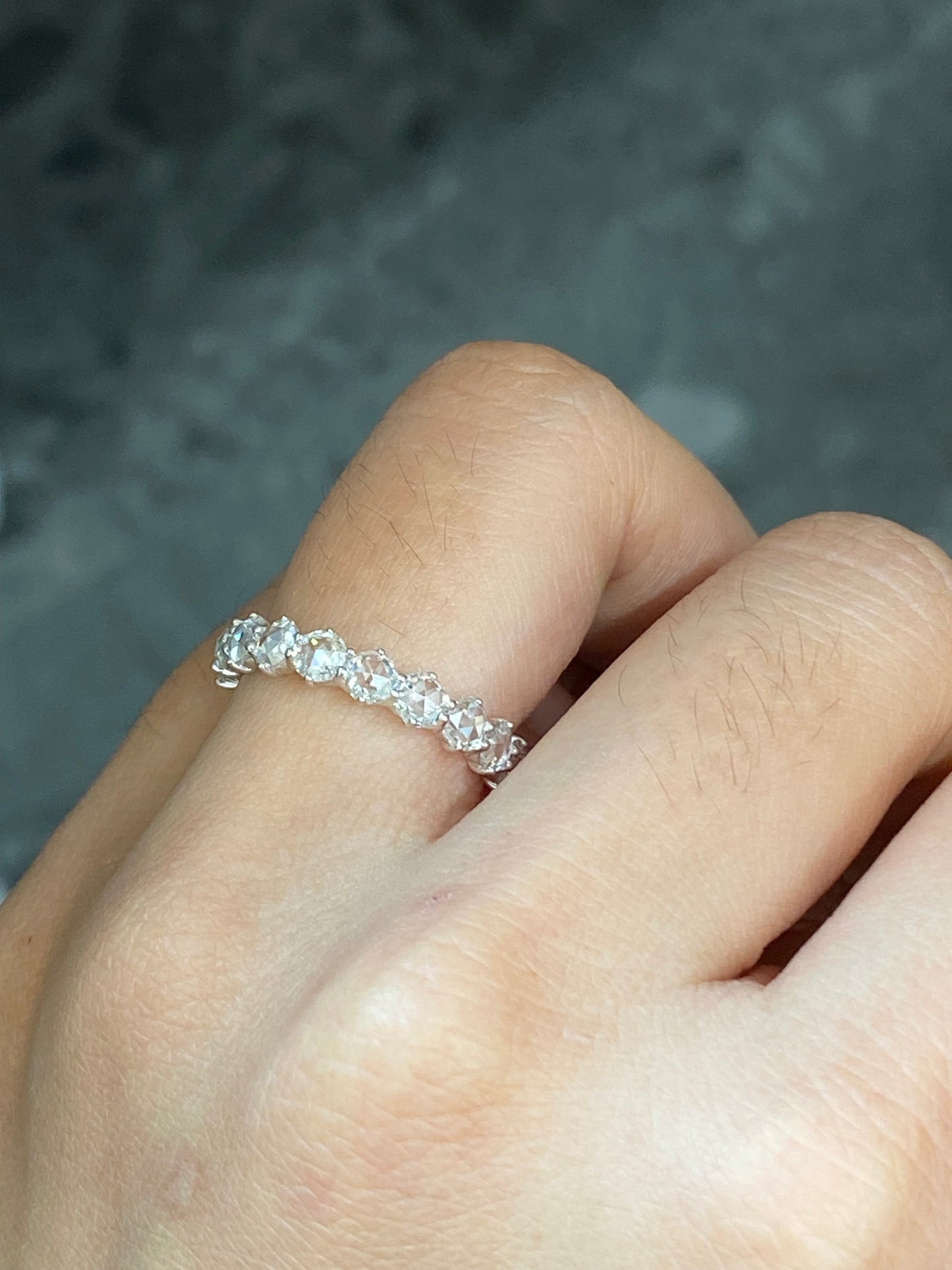 2.2 CT NATURAL ROSE CUT DIAMOND ETERNITY BAND