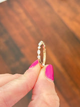 Rose gold 0.42ct marquise and round lab diamond band