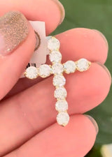 IGI certified yellow gold 1.9ct lab diamond cross pendant