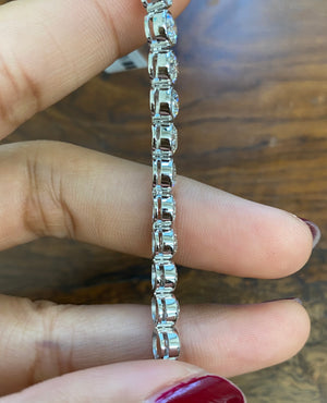 10.91 CT LAB 7 INCHES BEZEL TENNIS BRACELET